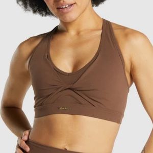 GYMSHARK X WHITNEY SIMMONS MESH SPORTS BRA Dandelion brown